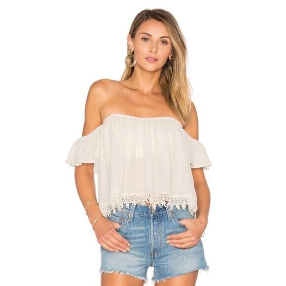 Revolve Tularosa Amelia Top Crop Off The Shoulder Blouse Boho chic Size Small - Picture 1 of 16